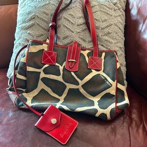 Canvas Dooney & Bourke Giraffe Print Bag
